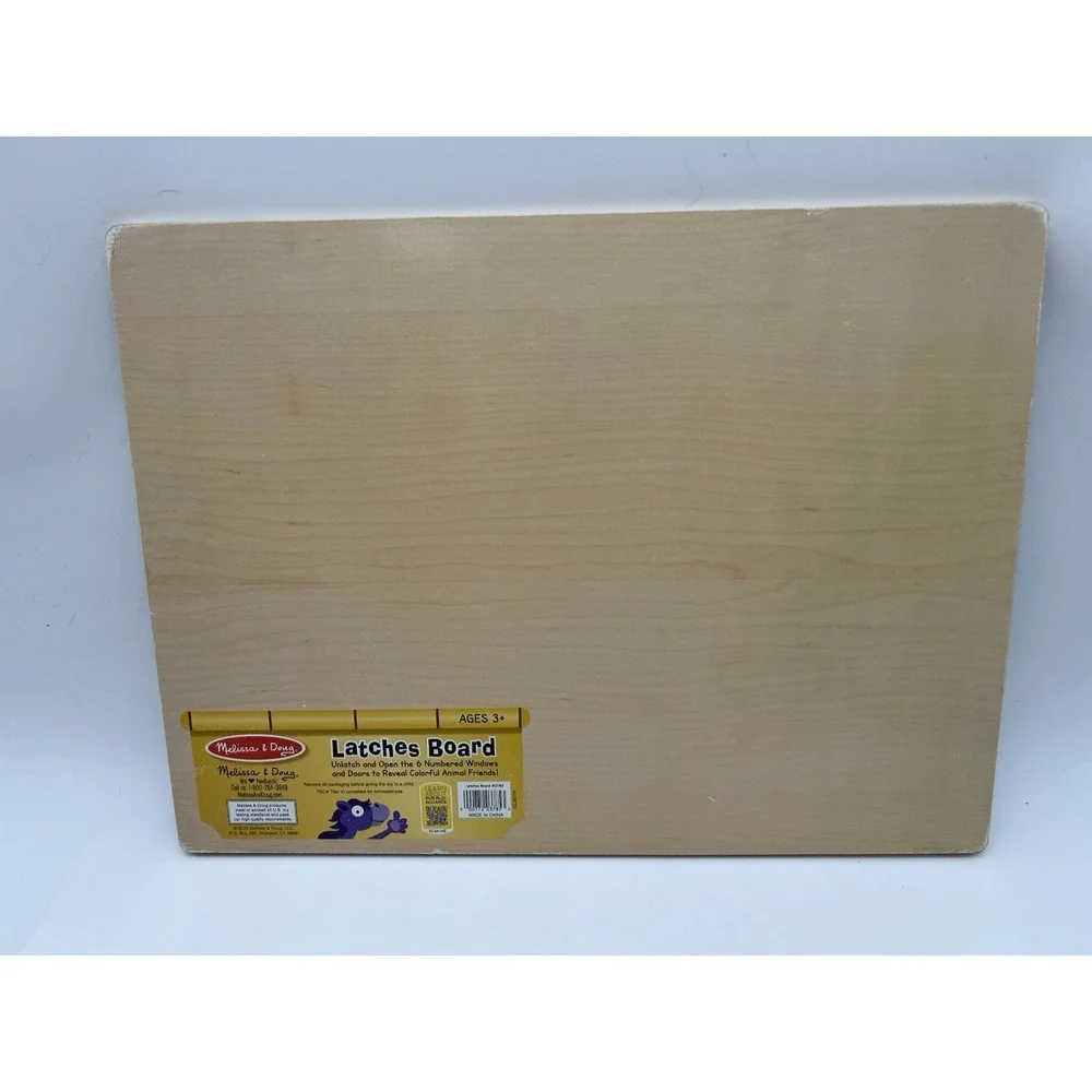 Melissa & Doug Wooden Locks And Latches Activity Board 6 Doors Hand Crafted
